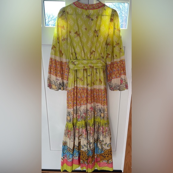 New boho maxi dress  a-line ruffles mandarin collar $169 NWT medium a loves a - Picture 7 of 13